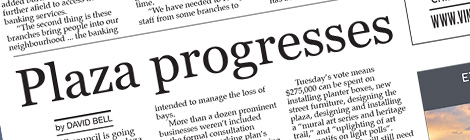 Plaza progresses
