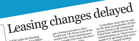 Leasing changes delayed