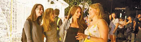 Shadow over light trail