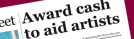 Award cash to aid&nbsp;artists