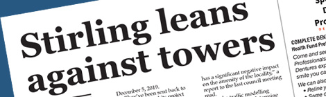 Stirling leans against&nbsp;towers