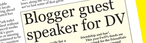 Blogger guest speaker for&nbsp;DV