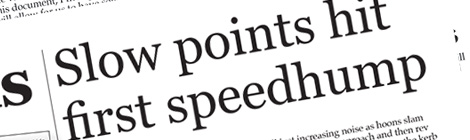 Slow points hit first speedhump