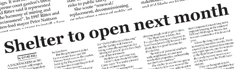 Shelter to open next month