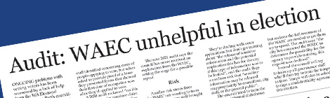 Audit: WAEC unhelpful in&nbsp;election