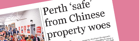 Perth ‘safe’ from Chinese property&nbsp;woes