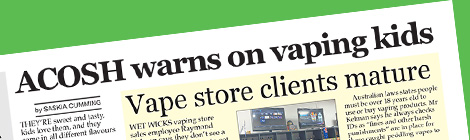 ACOSH warns on vaping&nbsp;kids