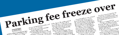Parking fee freeze&nbsp;over