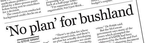 ‘No plan’ for&nbsp;bushland