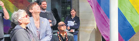 Pride flag push left blowin’ in the&nbsp;wind