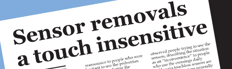 Sensor removals a touch&nbsp;insensitive