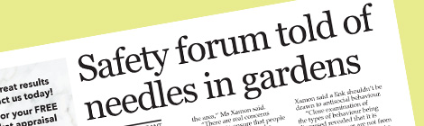 Safety forum told of needles in gardens